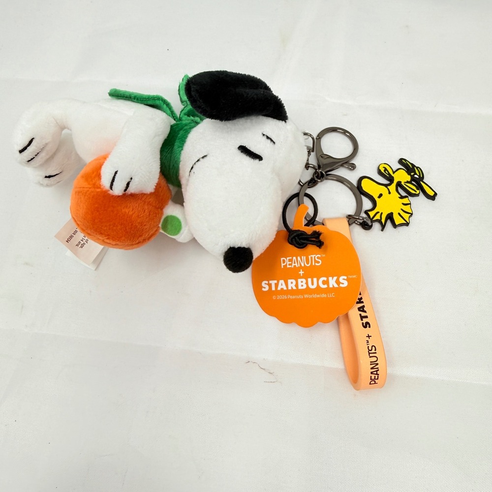 Starbucks Snoopy Tote Bag W/ Charm Keychain Plush NWT 2026  ++ Snoopy GC *read* - Picture 4 of 6